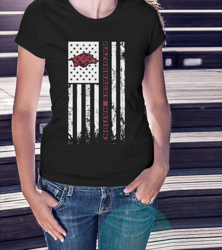 Razorbacks Nation Arkansas Razorbacks Flag Stars And Stripes T-Shirt