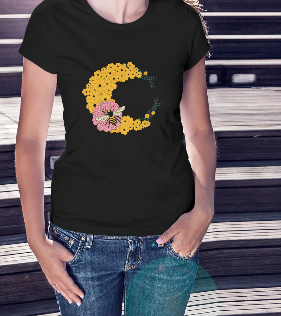 A Bee Has Got To Eat Among Vibrant Blossoms T-Shirt