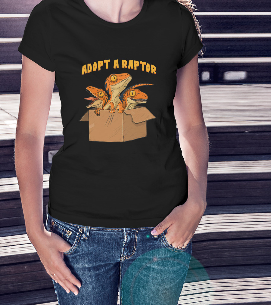 Adopt A Raptor Cute Baby Dinosaurs In Box T-Shirt