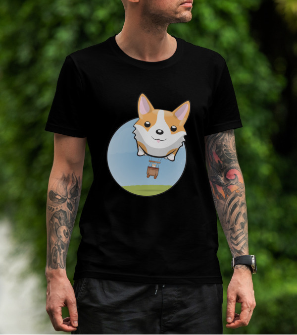 Corgi Adventure With Balloon Basket Joyride T-Shirt