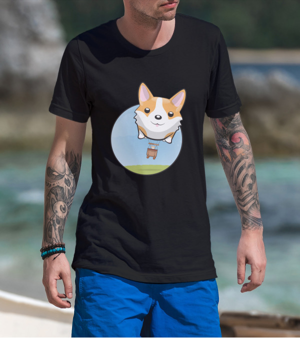 Corgi Adventure With Balloon Basket Joyride T-Shirt