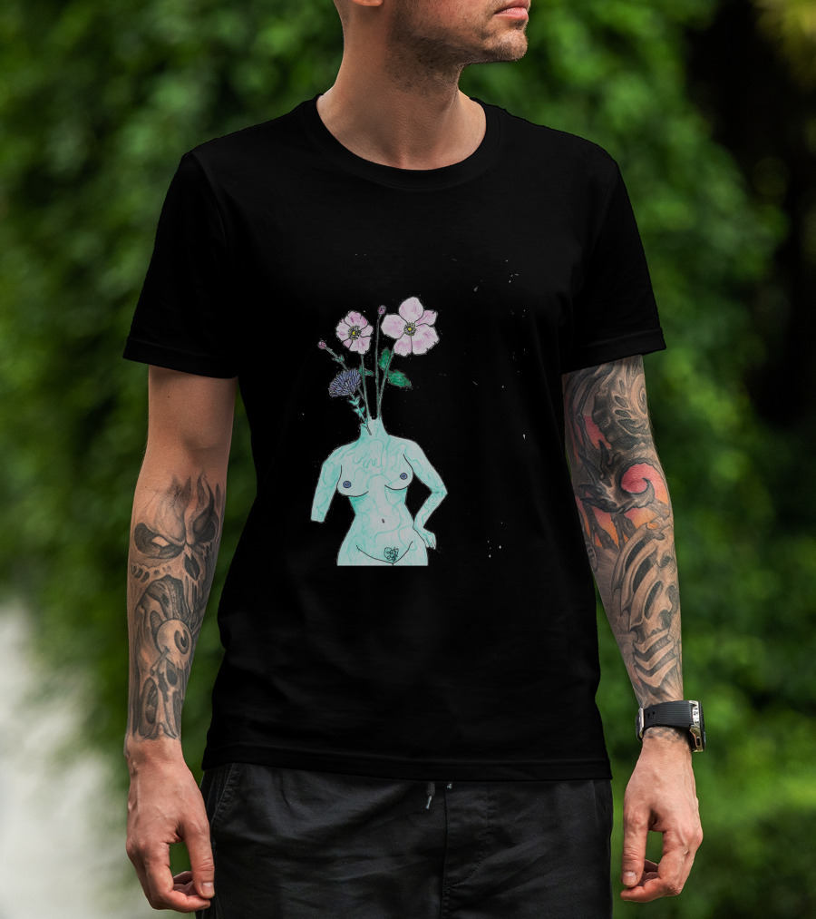 Alien Anemone Flower Head Surreal Floral Body T-Shirt