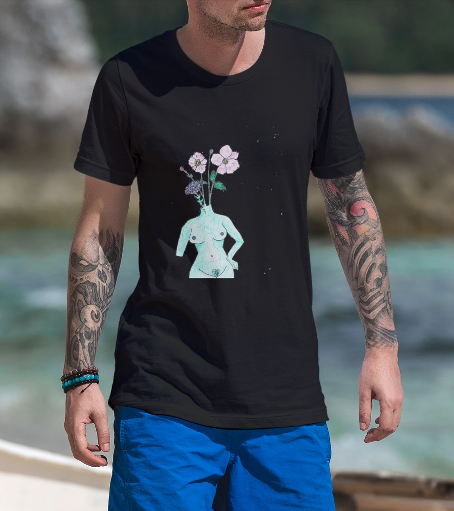 Alien Anemone Flower Head Surreal Floral Body T-Shirt