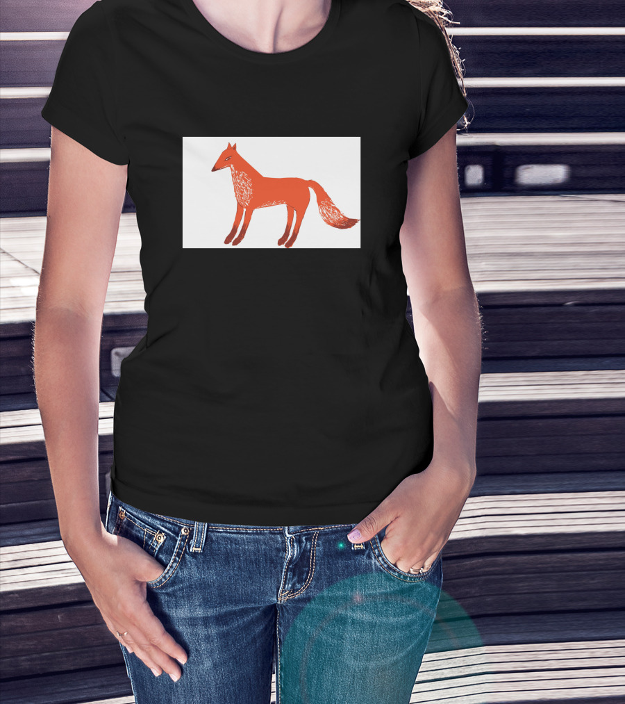 Angry Fox Illustration 589957 Fiery Red Drawing T-Shirt