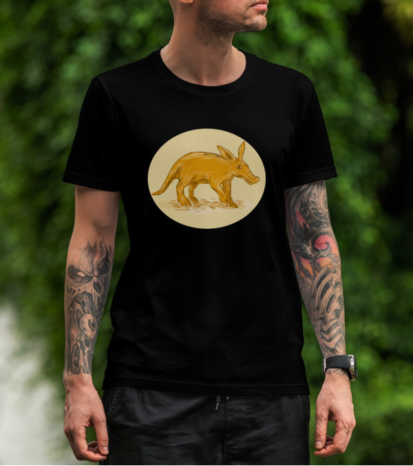 Aardvark African Ant Bear Drawing Golden T-Shirt