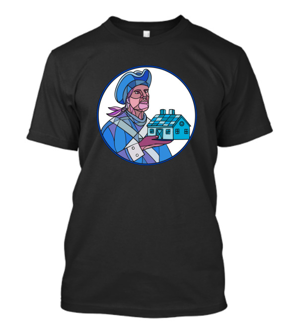American Patriot Holding House Mosaic Blue 1031076 T-Shirt