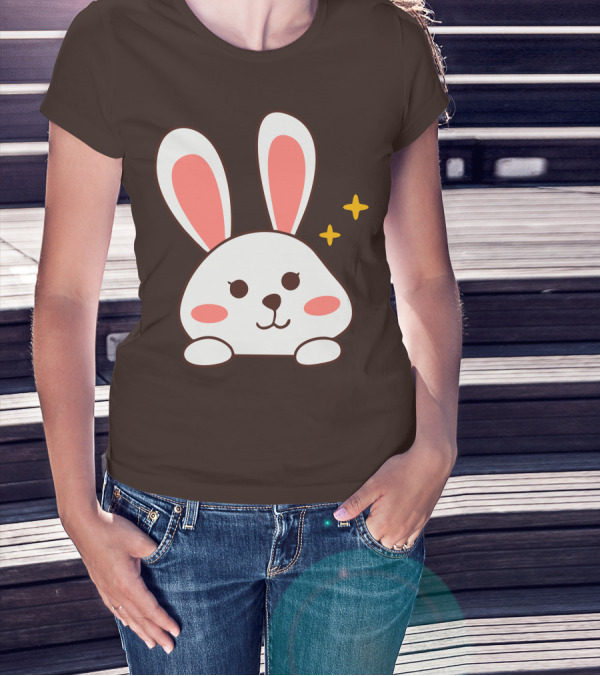 Cute Leveret Bunny Face With Sparkles T-Shirt