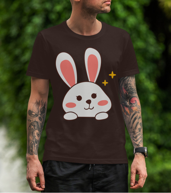 Cute Leveret Bunny Face With Sparkles T-Shirt