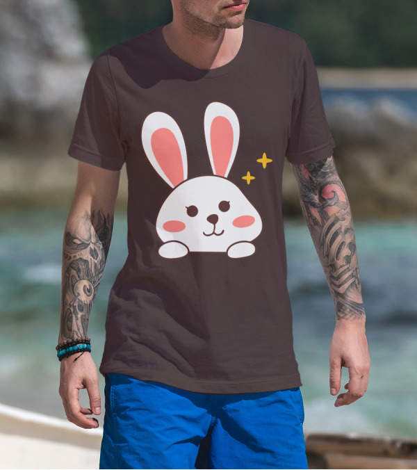 Cute Leveret Bunny Face With Sparkles T-Shirt
