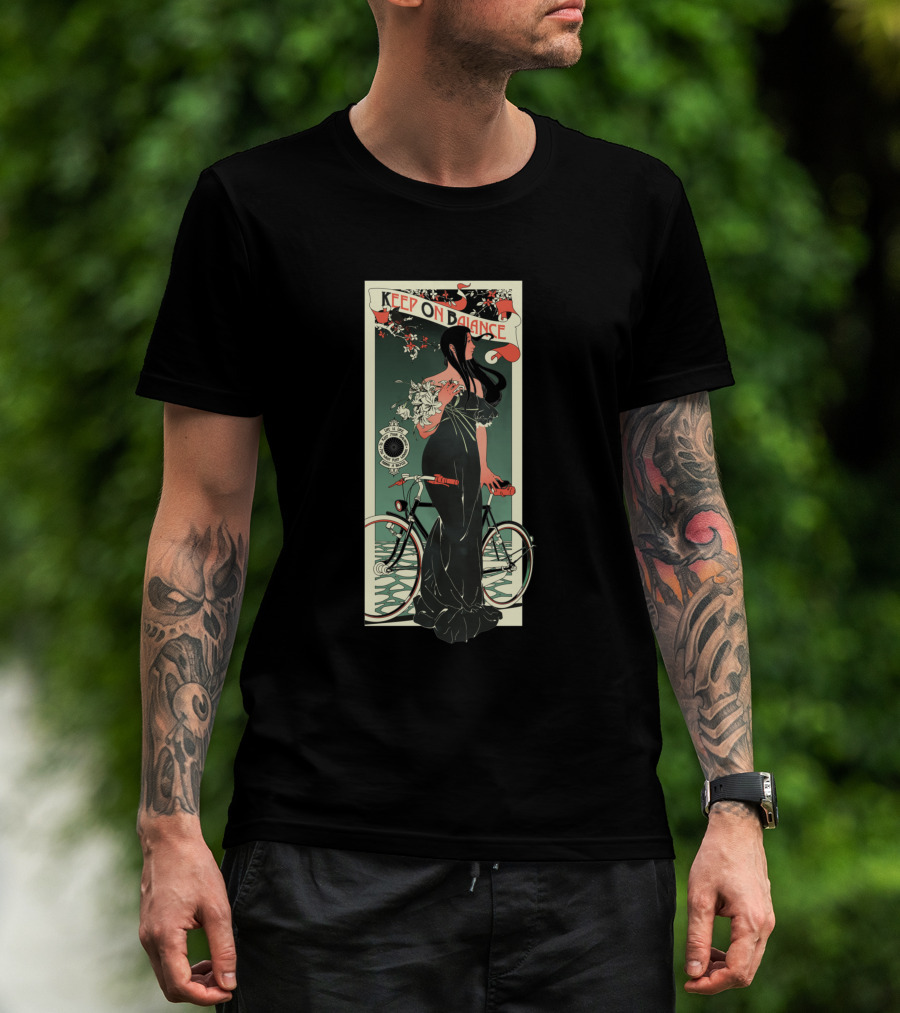 Keep On Balance Bicycle Art Nouveau Woman Vintage 1740788 T-Shirt