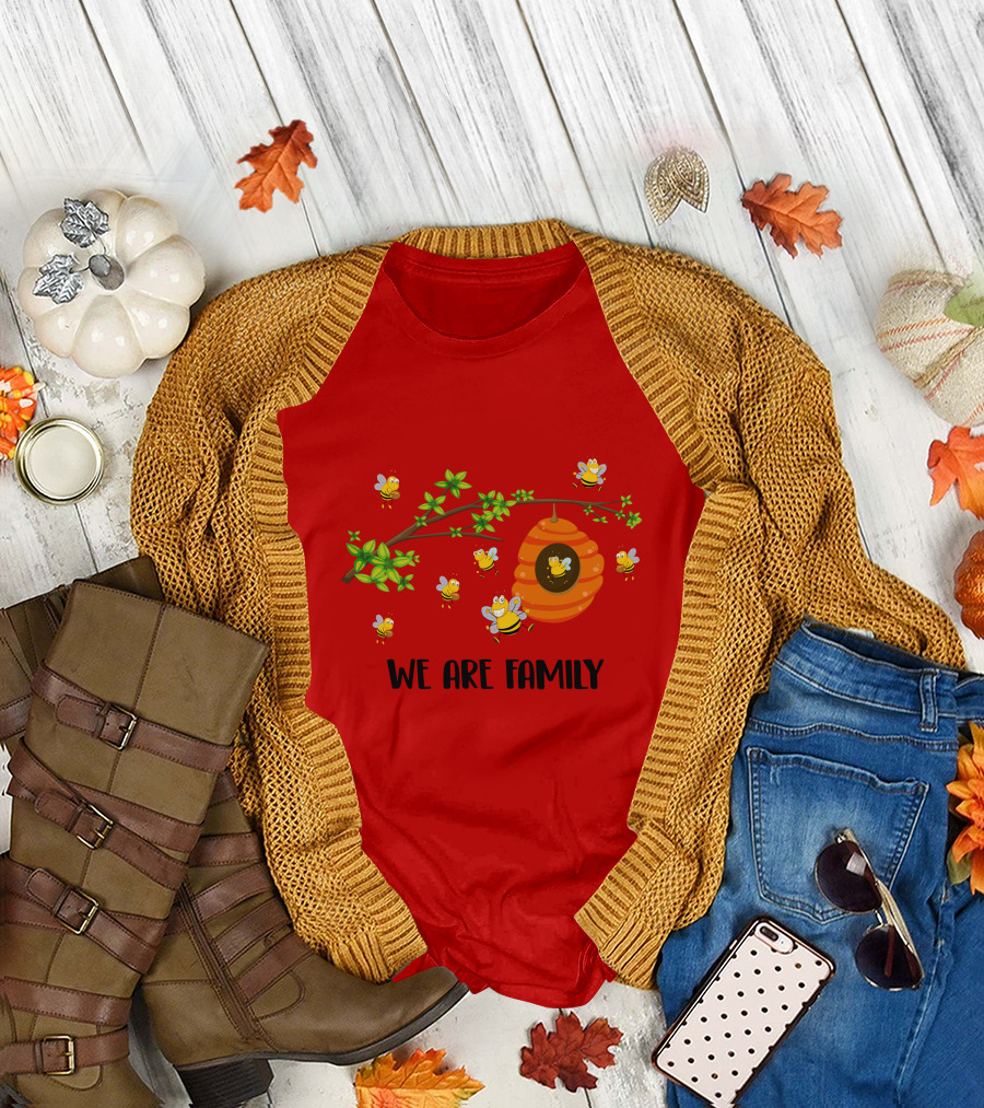 Bee We Are Family Friend Trip Vacation Party Hive Buzzing Community T-Shirt