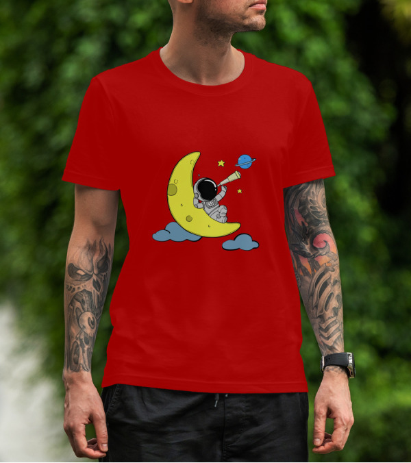 Astronaut On Moon For Women Universe Adventure T-Shirt