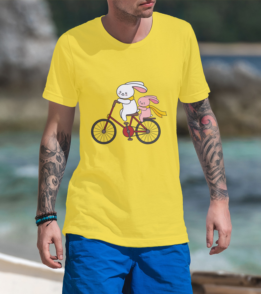 Bunny Bicycle Ride With Yellow Scarf T-Shirt