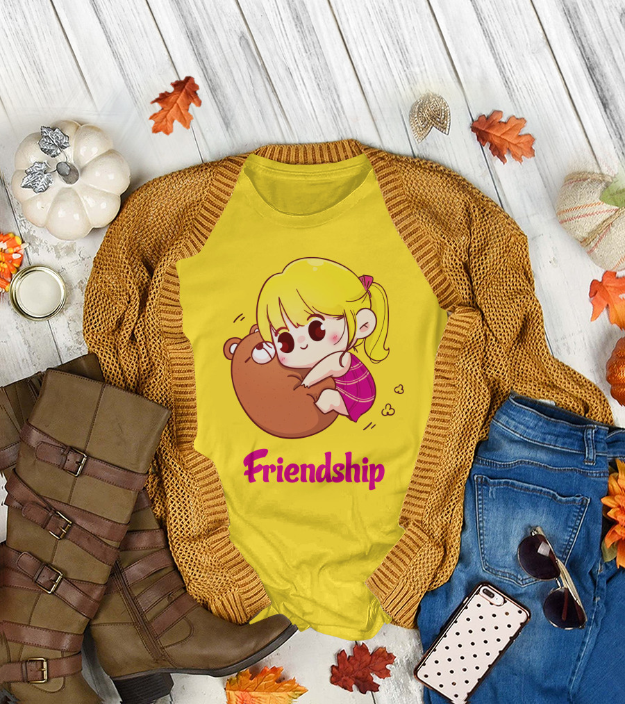 Friendship Baby Comfortable Bear Hug Illustration for Brother T-Shirt