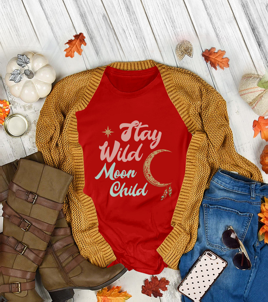 Stay Wild Moon Child Star and Crescent T-Shirt