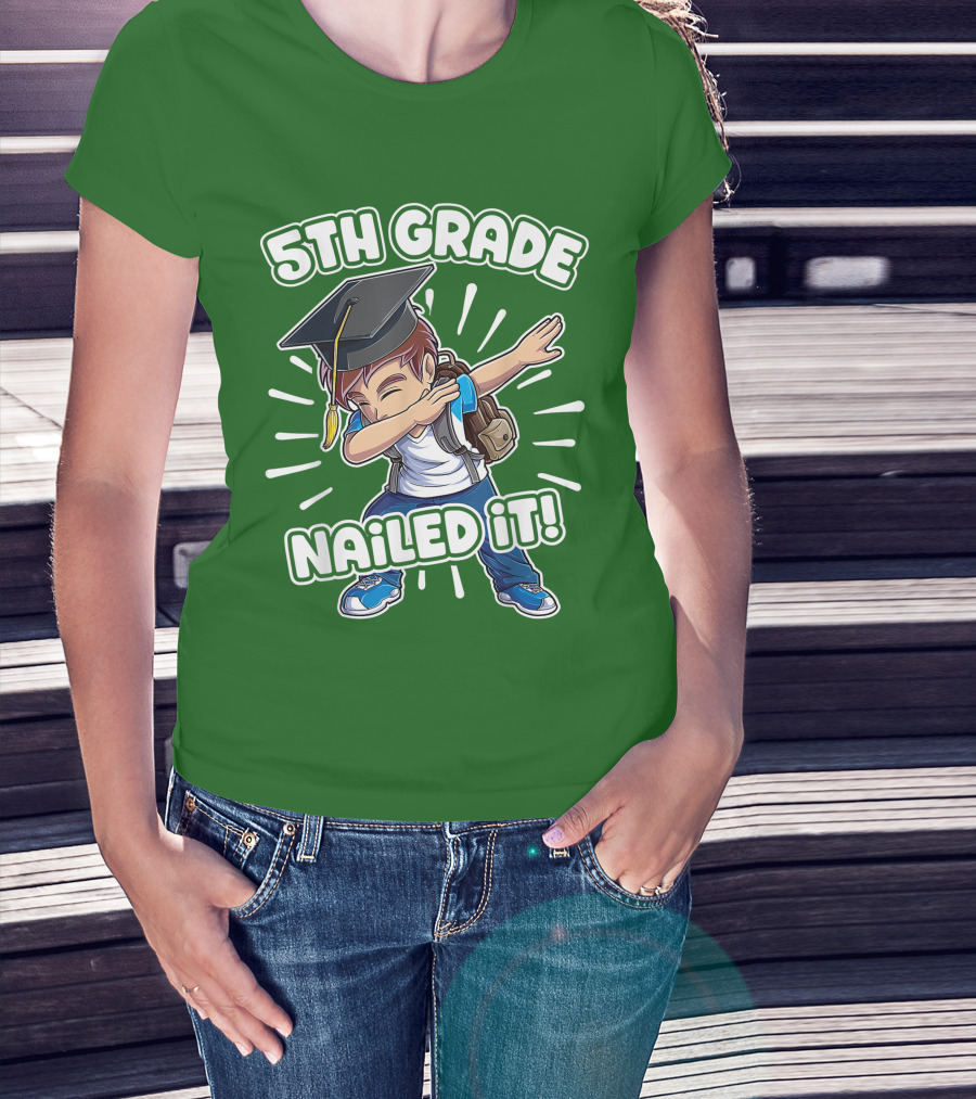 5th Grade Class Graduation Boy Nailed It T-Shirt