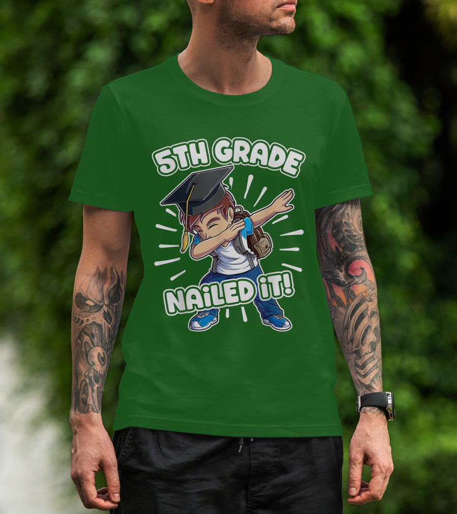 5th Grade Class Graduation Boy Nailed It T-Shirt