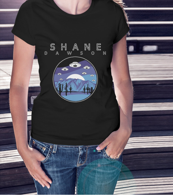 Shane Dawson UFO Saucers Over Desert Night Sky T-Shirt