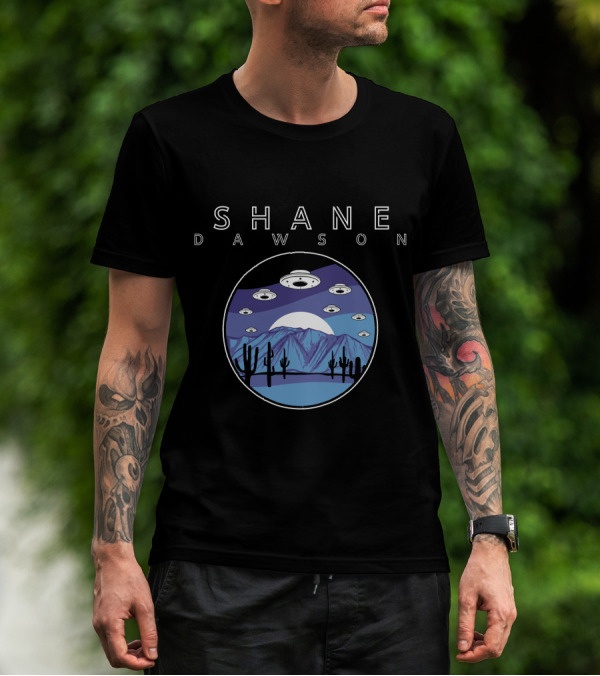 Shane Dawson UFO Saucers Over Desert Night Sky T-Shirt