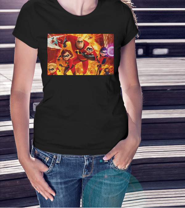 The Incredibles Family Action Adventure Pixar Scene T-Shirt