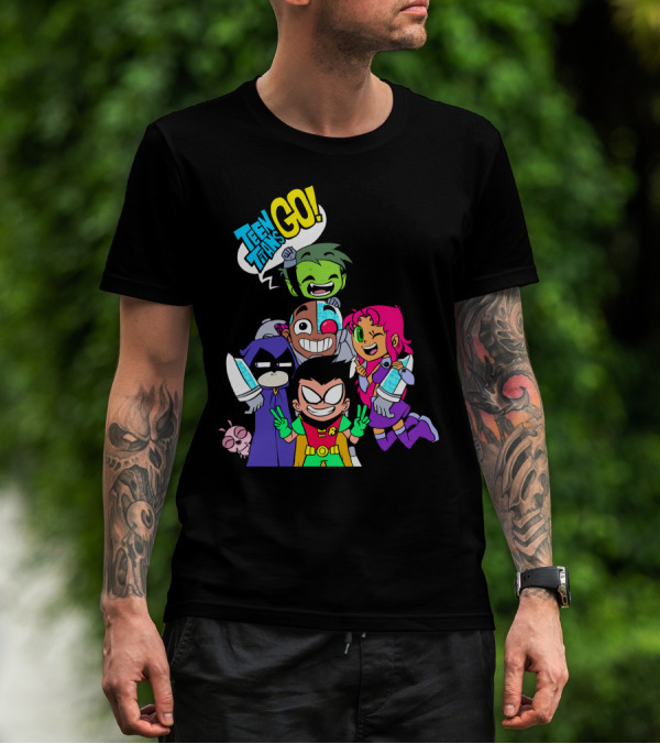 Teen Titans Go Animated Characters Group T-Shirt