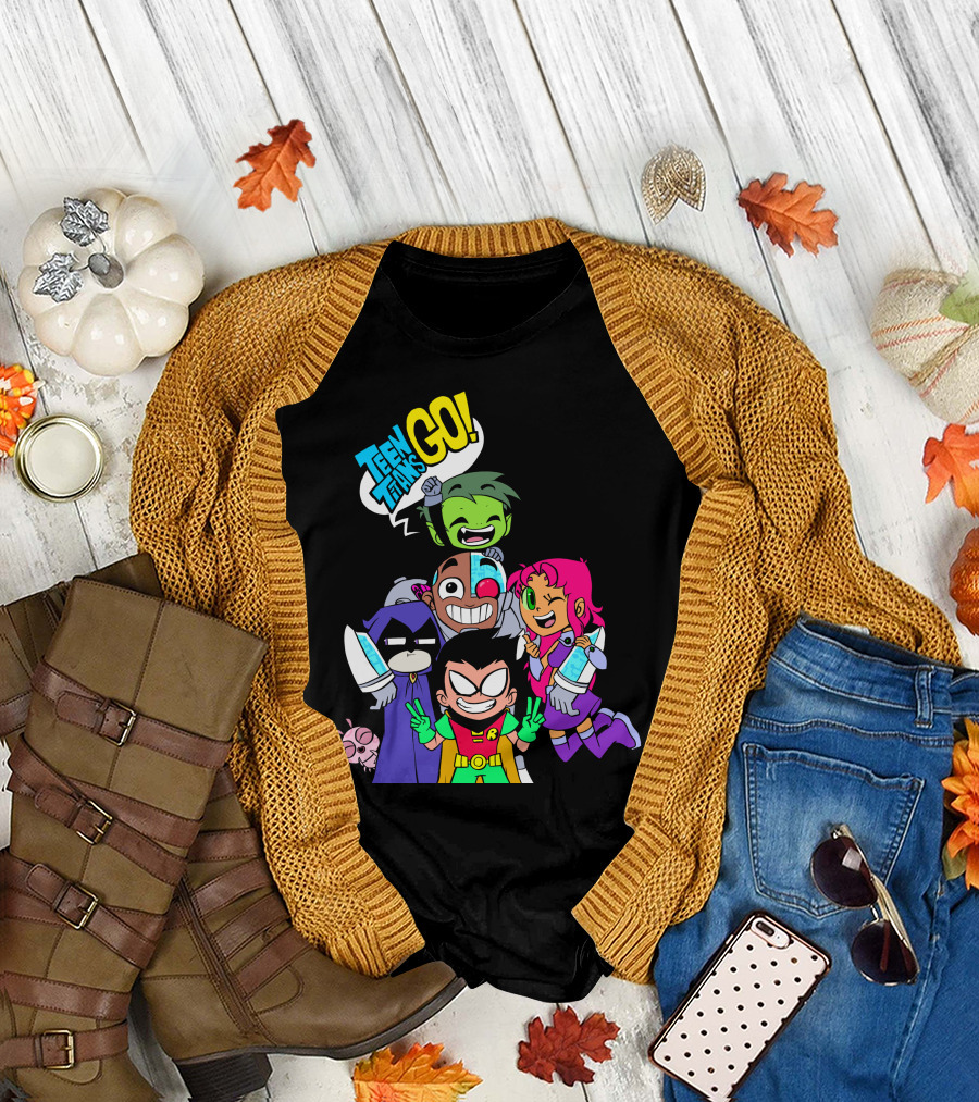 Teen Titans Go Animated Characters Group T-Shirt
