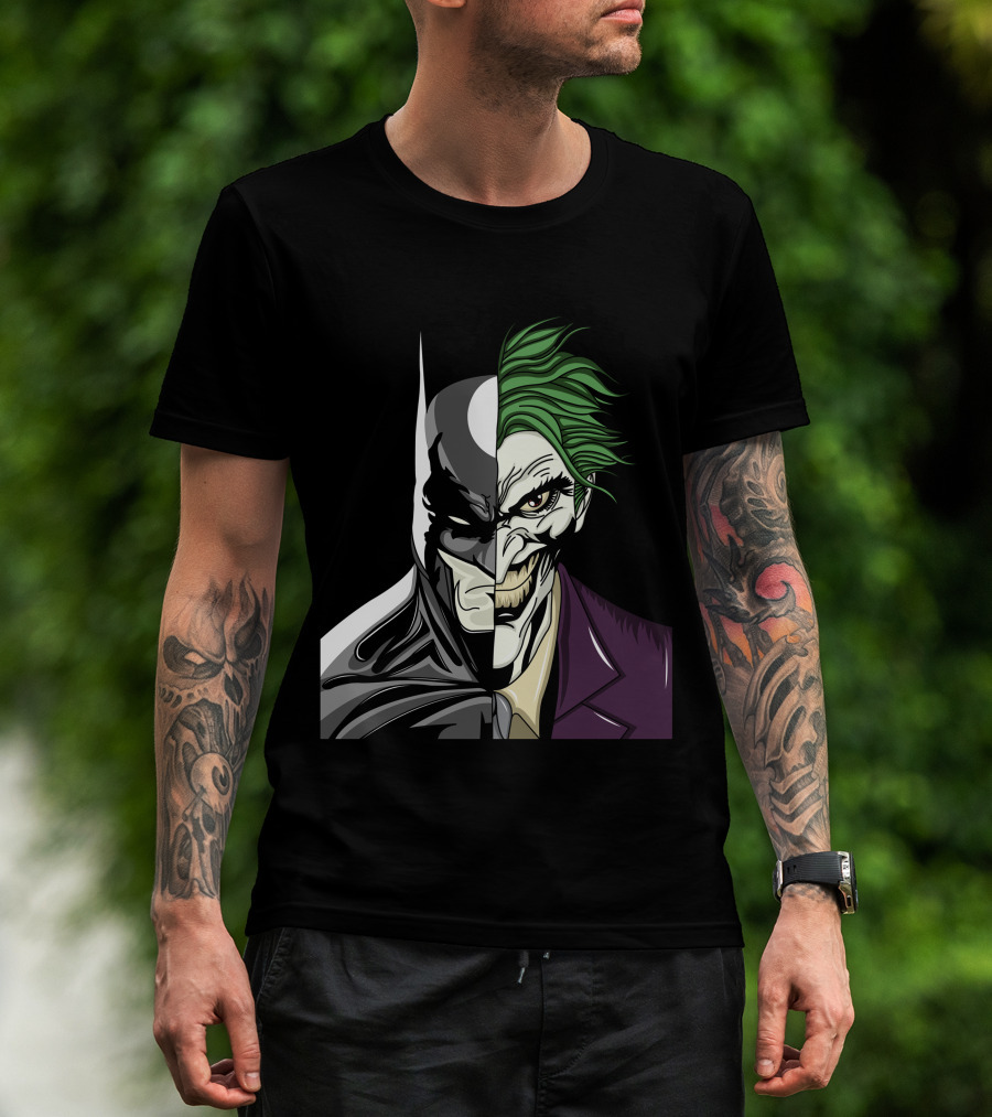 Split Face Batman Joker Fusion Iconic T-Shirt
