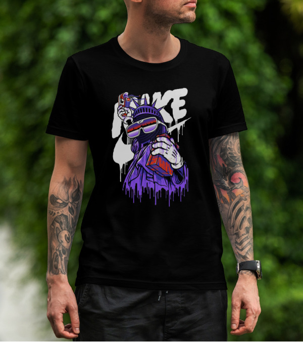 Hype Liberty Statue Remix With Retro Shades And Boom Box T-Shirt
