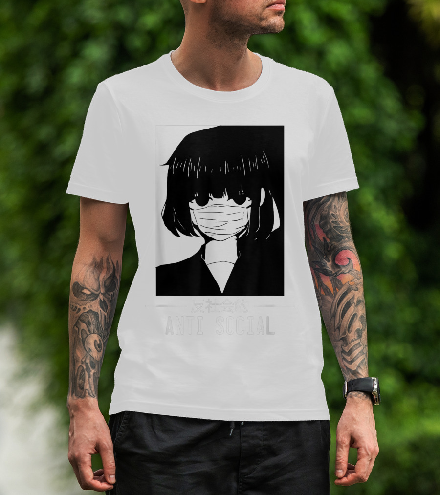 Anime Anti Social Japanese Text Vaporwave Aesthetic T-Shirt