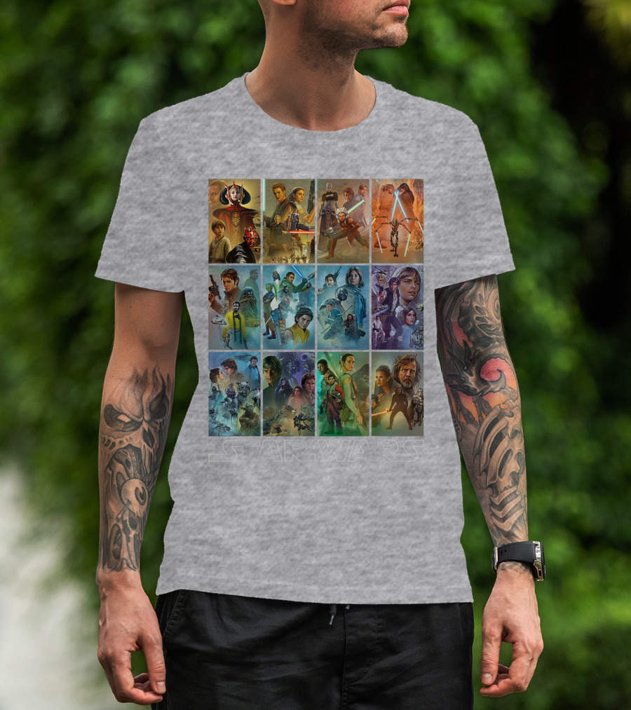 Star Wars Celebration Mural Panels Iconic Characters And Scenes T-Shirt