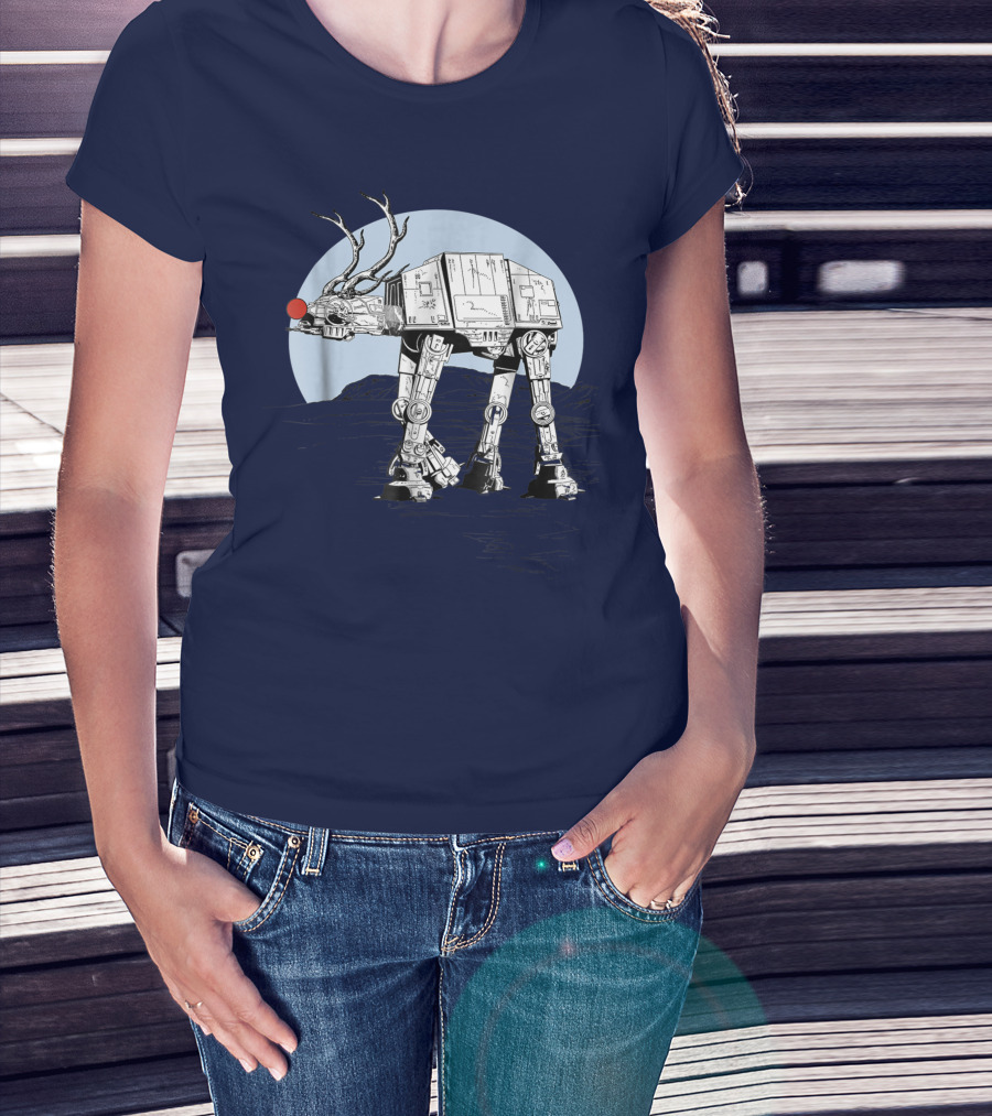 Star Wars Rudolph AT-AT Walker Moonlit Scene T-Shirt