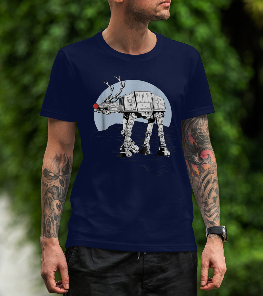 Star Wars Rudolph AT-AT Walker Moonlit Scene T-Shirt