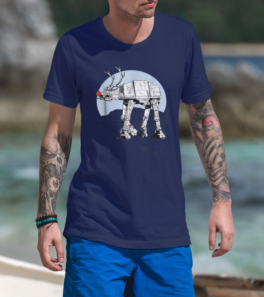 Star Wars Rudolph AT-AT Walker Moonlit Scene T-Shirt