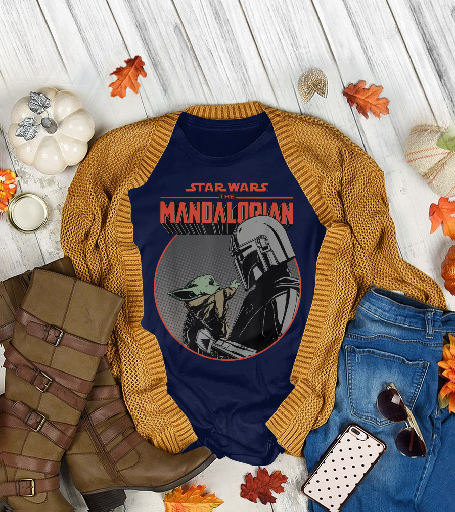 Star Wars The Mandalorian Mando and the Child Vintage Comic T-Shirt