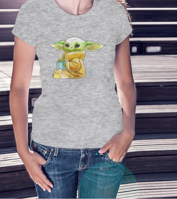 Star Wars The Mandalorian The Child Baby Yoda Drinking Soup T-Shirt