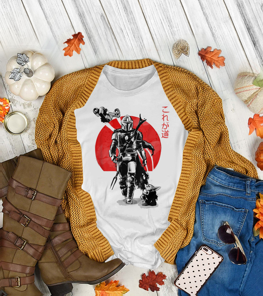 Star Wars The Mandalorian The Child Pod Japanese Sun Art Style これが道 T-Shirt