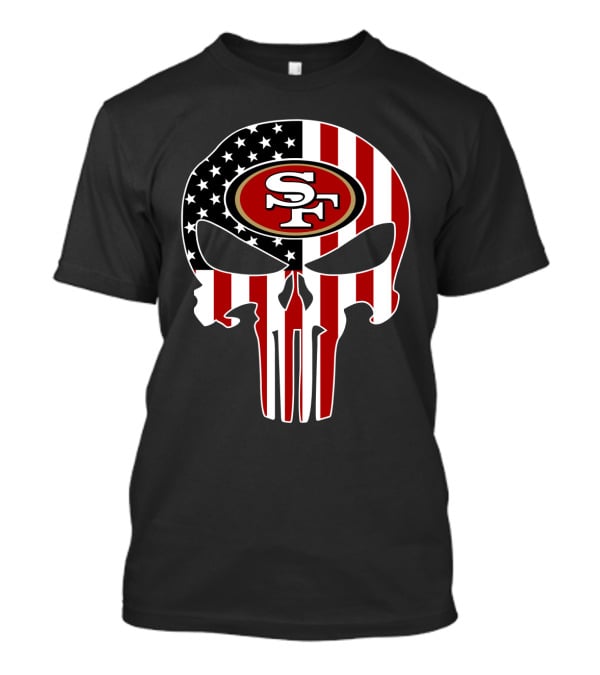 San Francisco 49ers American Flag Punisher T-Shirt