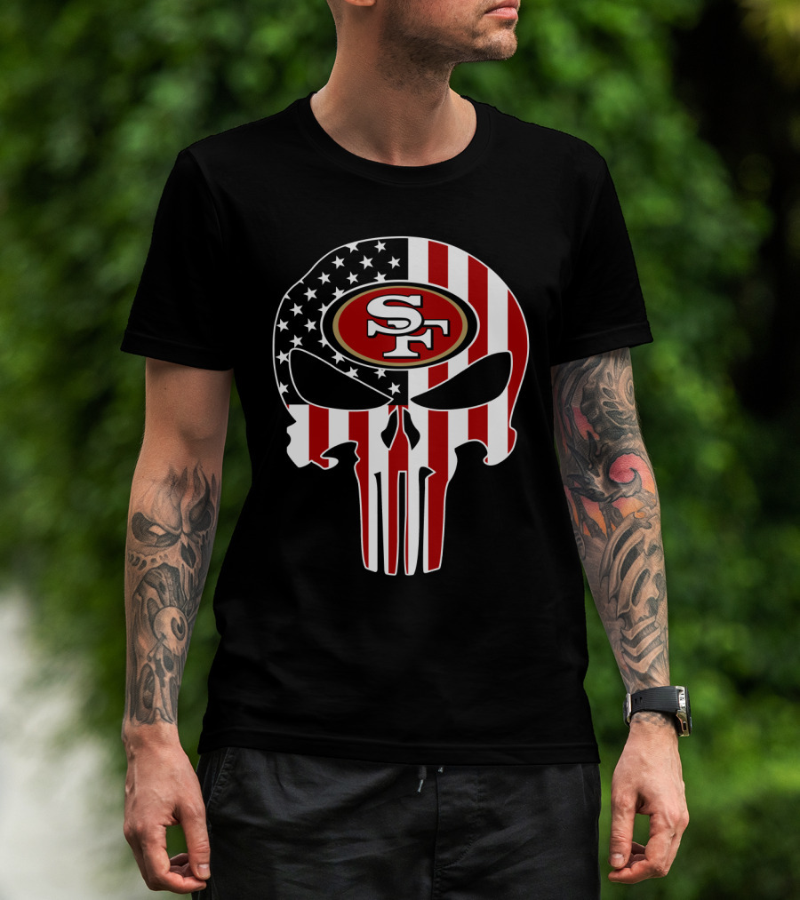 San Francisco 49ers American Flag Punisher T-Shirt