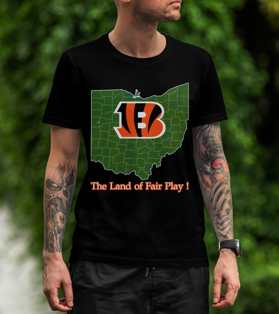 Bengals Ohio Map The Land Of Fair Play T-Shirt