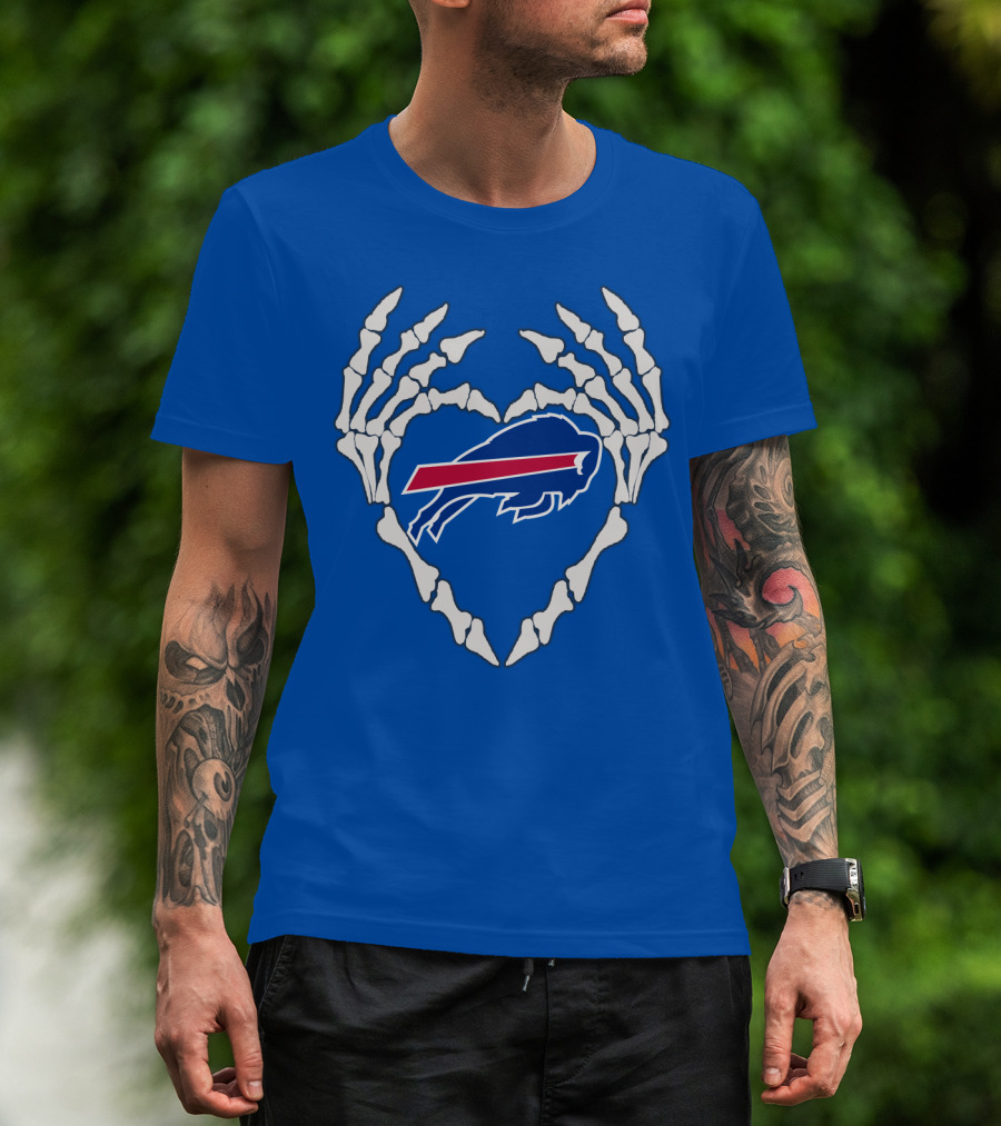 Buffalo Bills Skeleton Heart T-Shirt