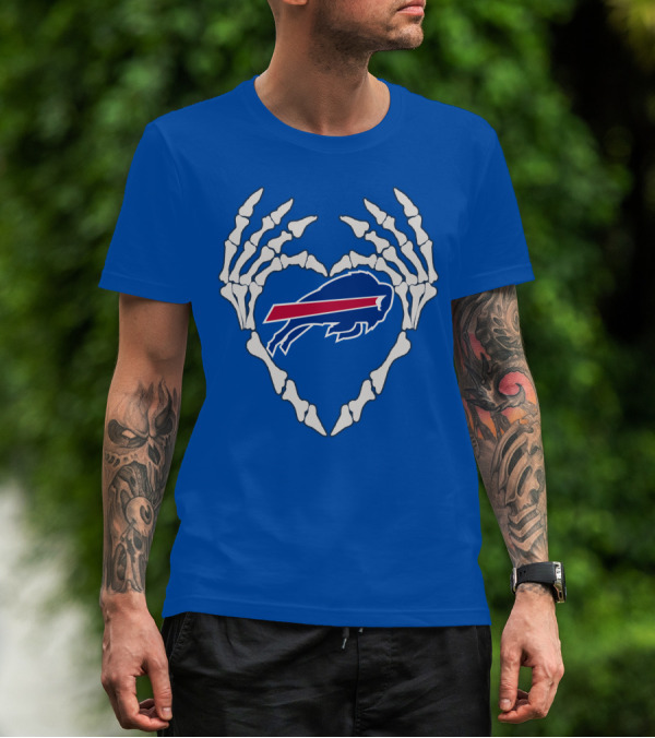 Buffalo Bills Skeleton Heart T-Shirt