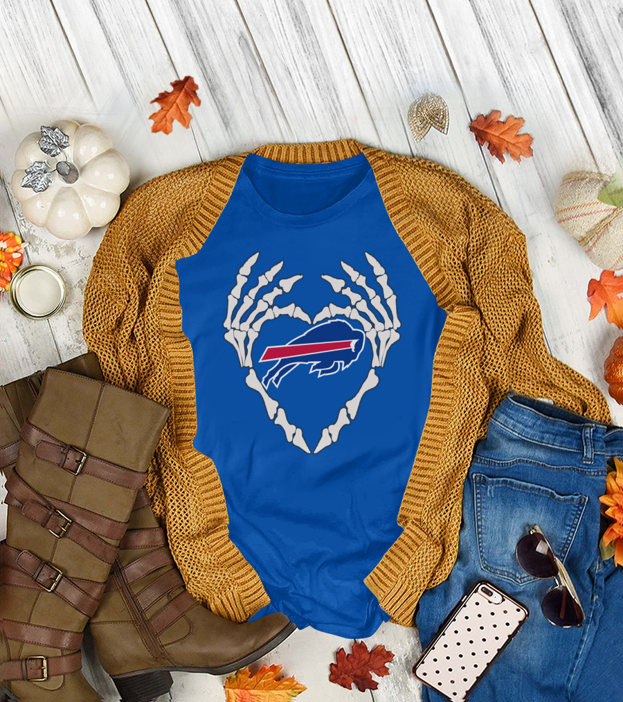 Buffalo Bills Skeleton Heart T-Shirt