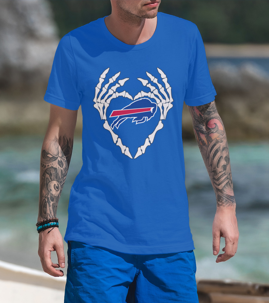Buffalo Bills Skeleton Heart T-Shirt