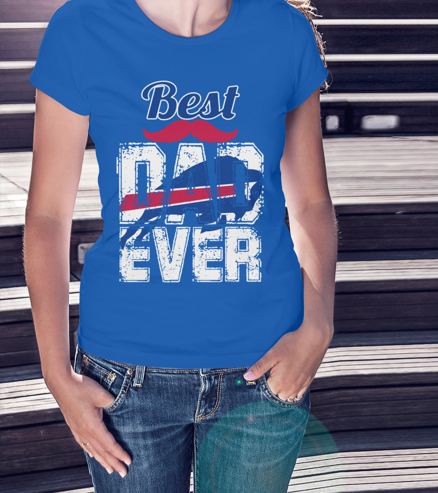 Best Dad Ever Buffalo Football Fan Mustache T-Shirt