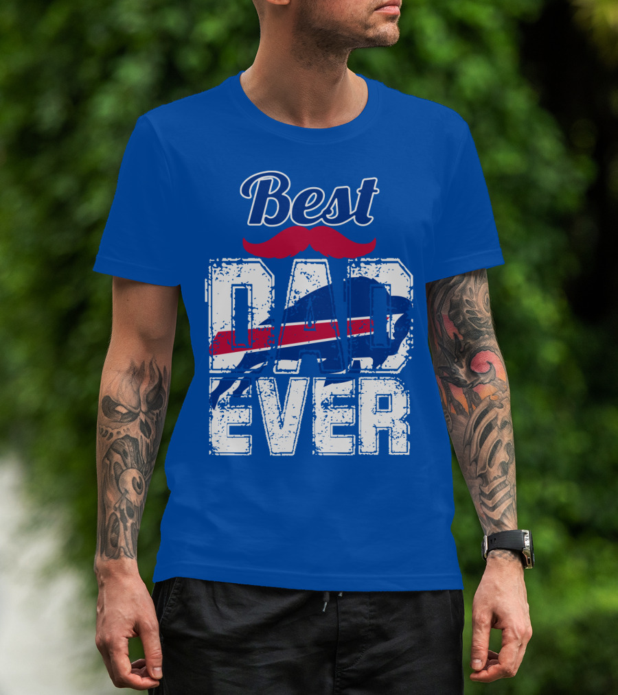 Best Dad Ever Buffalo Football Fan Mustache T-Shirt
