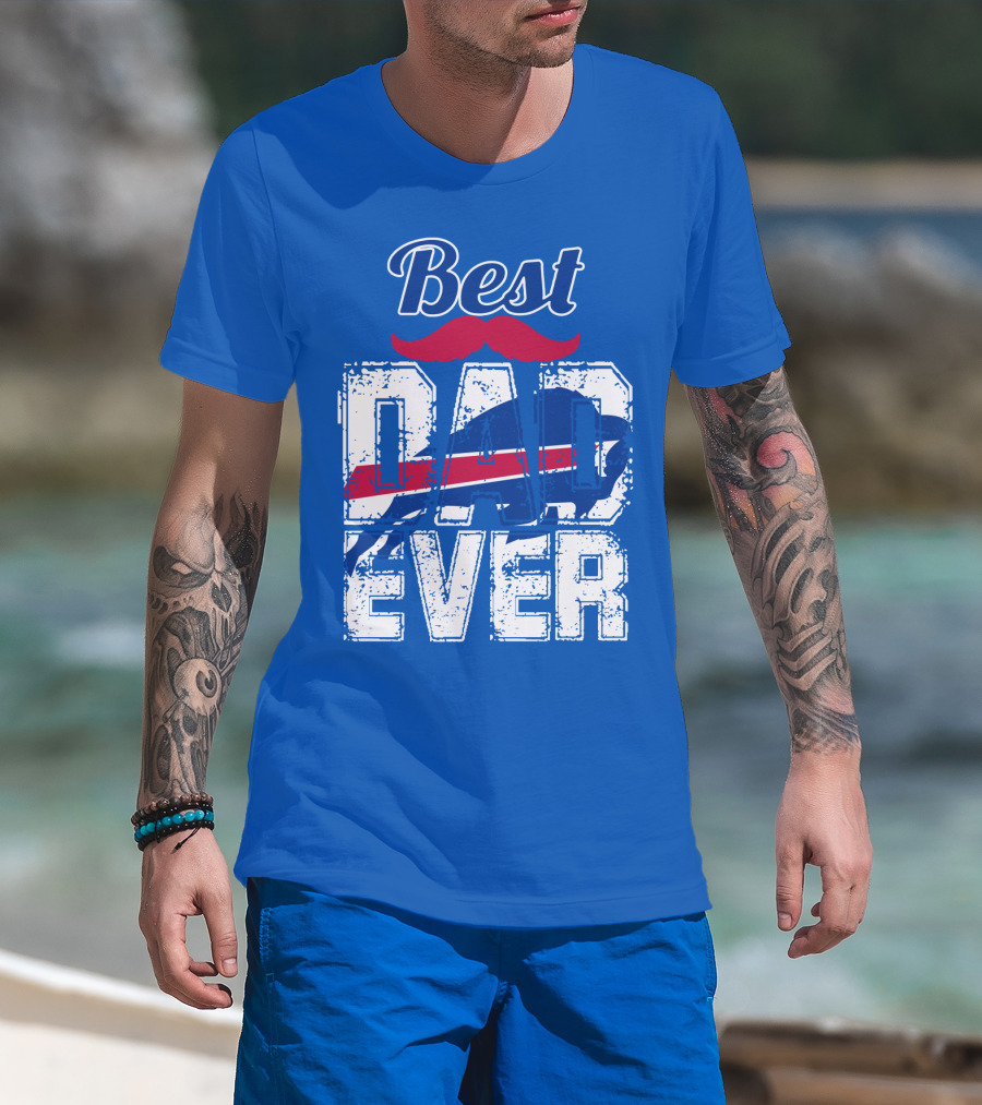 Best Dad Ever Buffalo Football Fan Mustache T-Shirt