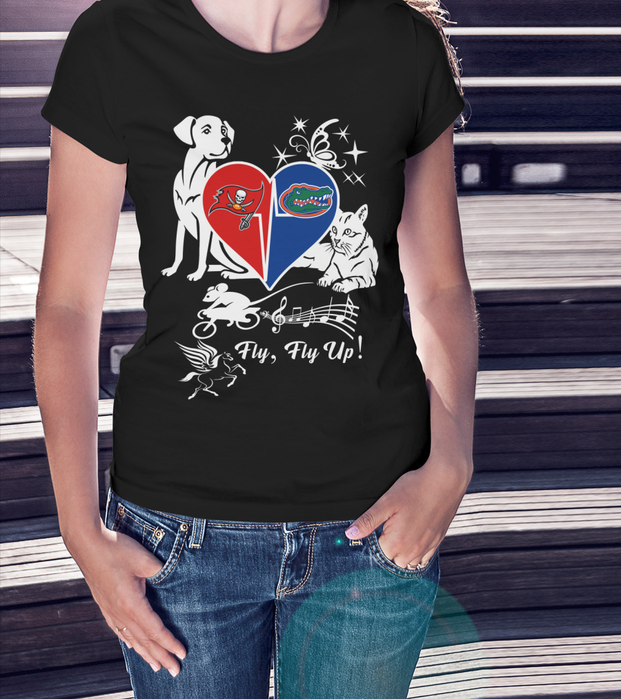 Buccaneers Gators Heart Fly Fly Up Dog Cat Butterfly Musical Pegasus T-Shirt
