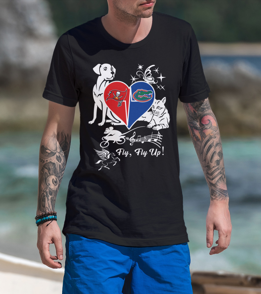 Buccaneers Gators Heart Fly Fly Up Dog Cat Butterfly Musical Pegasus T-Shirt