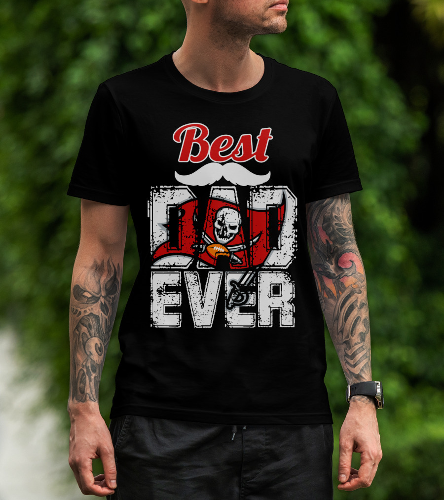 Best Dad Ever Buccaneers Football Skull Flag T-Shirt