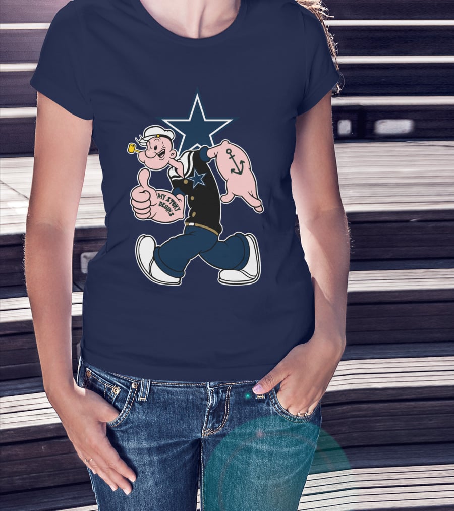 Dallas Cowboys Popeye My Story Began Star Anchor T-Shirt